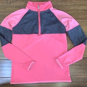 Kidpik Girls Pink Gray Athletic QuarterZip Pullover Size 12 Long SleeveActiveTop